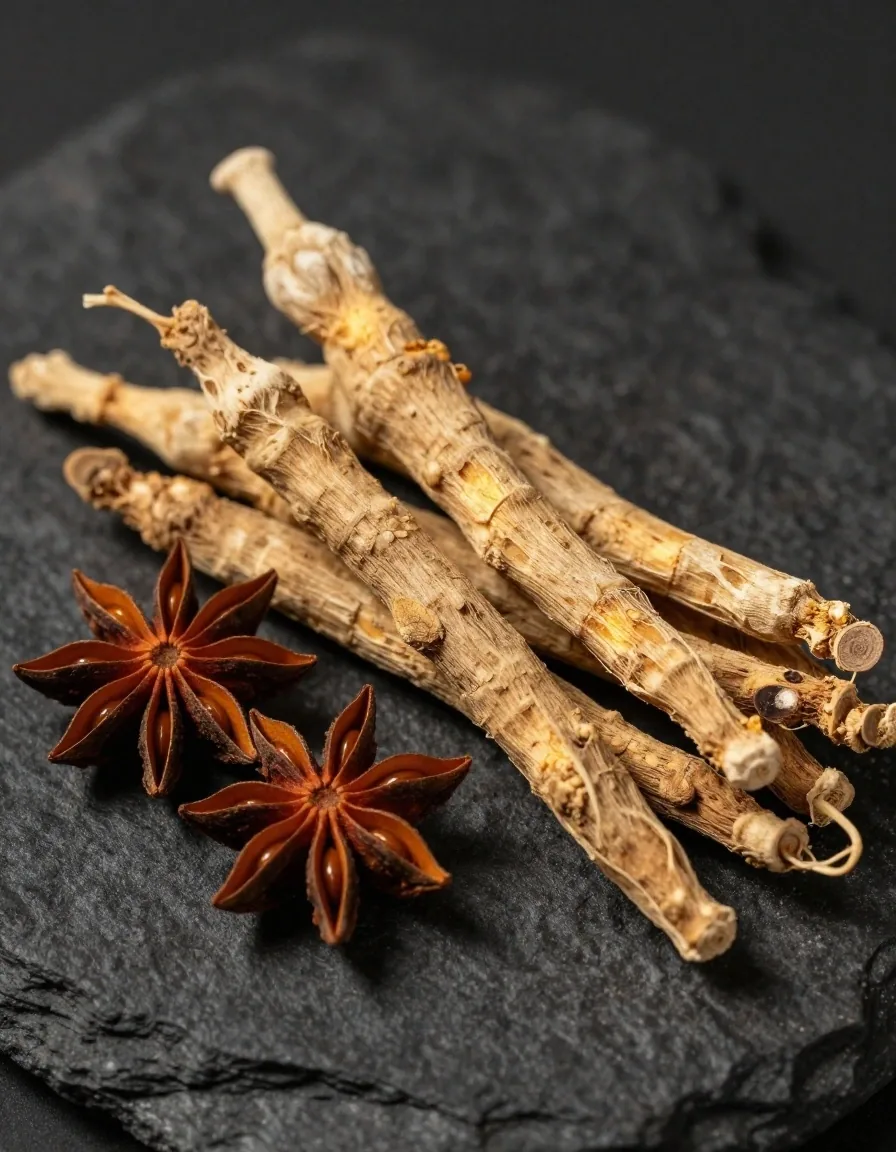 Dried seeds on dark slate